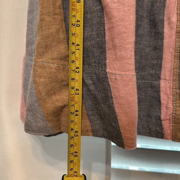 Cato Striped Pink Blue Sleeveless Midi Dress Medium - Picture 3 of 5